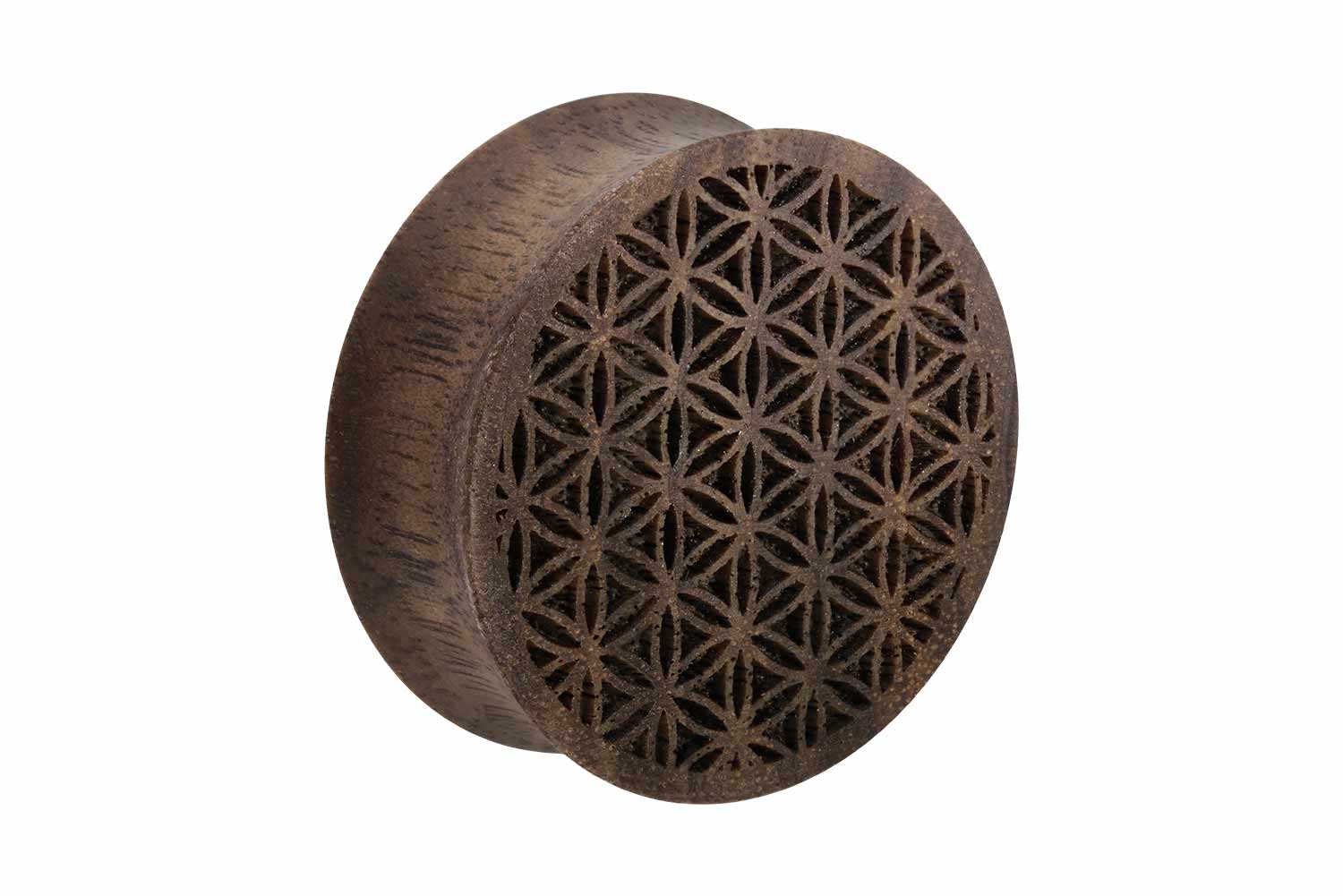 Holz Double Flared Plug BLUME DES LEBENS ++SALE++ von Piercingline